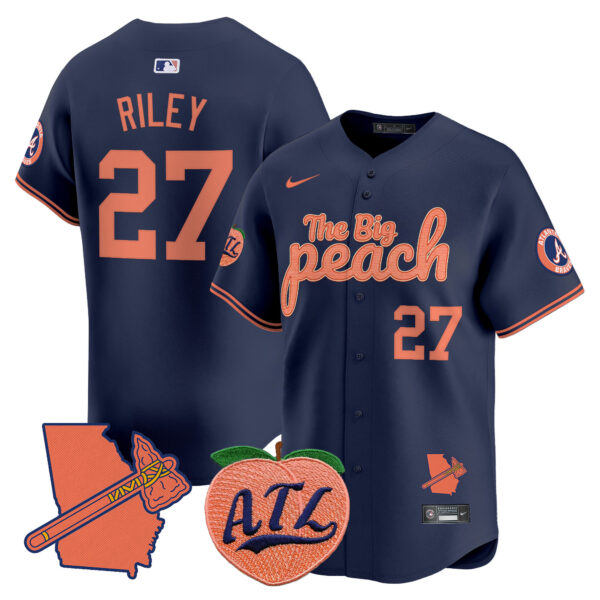 Men's Atlanta Braves The Big Peach Vapor Premier Limited Jersey - All Stitched - Image 32