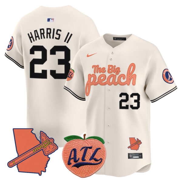 Men's Atlanta Braves The Big Peach Vapor Premier Limited Jersey - All Stitched - Image 15