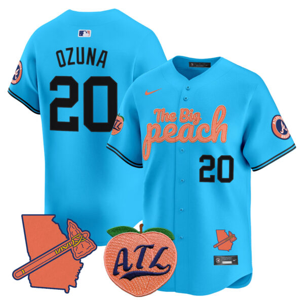 Men's Atlanta Braves The Big Peach Vapor Premier Limited Jersey - All Stitched - Image 48