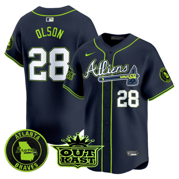 Men's Atlanta Braves Atliens Vapor Premier Limited Jersey V4 - All Stitched - Image 39