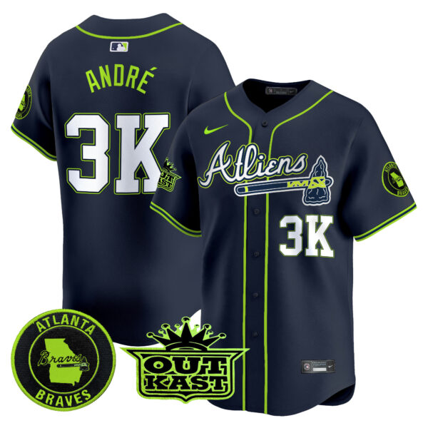 Men's Atlanta Braves Atliens Vapor Premier Limited Jersey V4 - All Stitched - Image 37