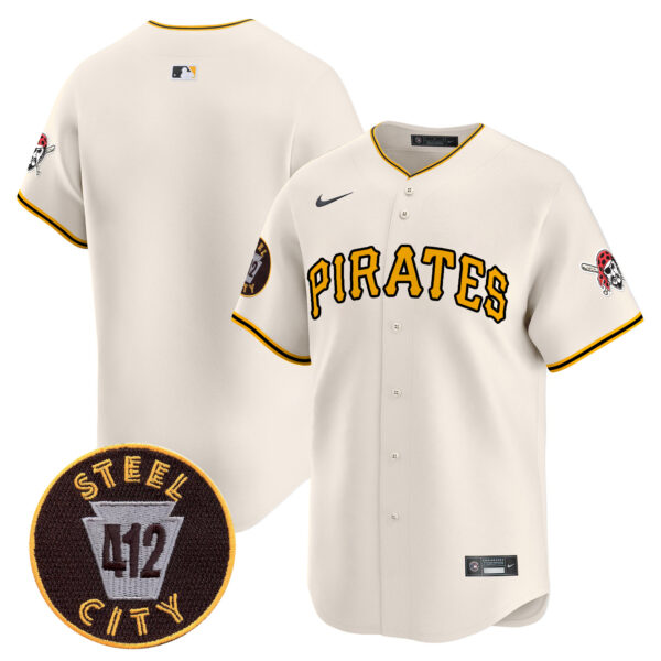 Men's Pittsburgh Pirates 412 Patch Vapor Premier Limited Jersey V3 - All Stitched - Image 18