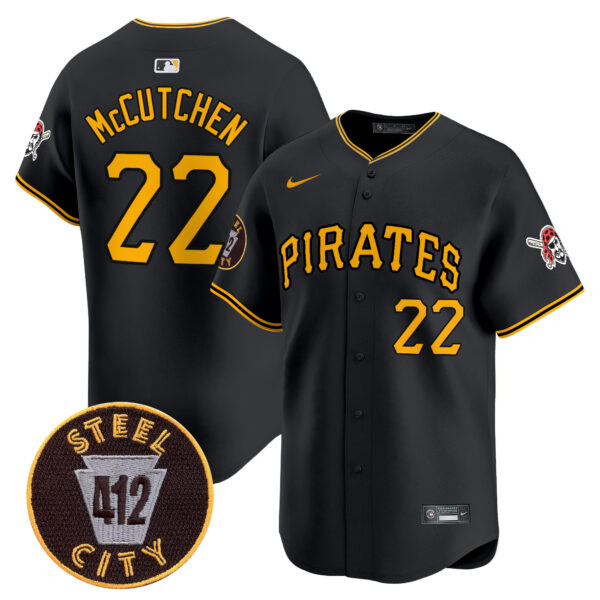 Men's Pittsburgh Pirates 412 Patch Vapor Premier Limited Jersey V3 - All Stitched - Image 8