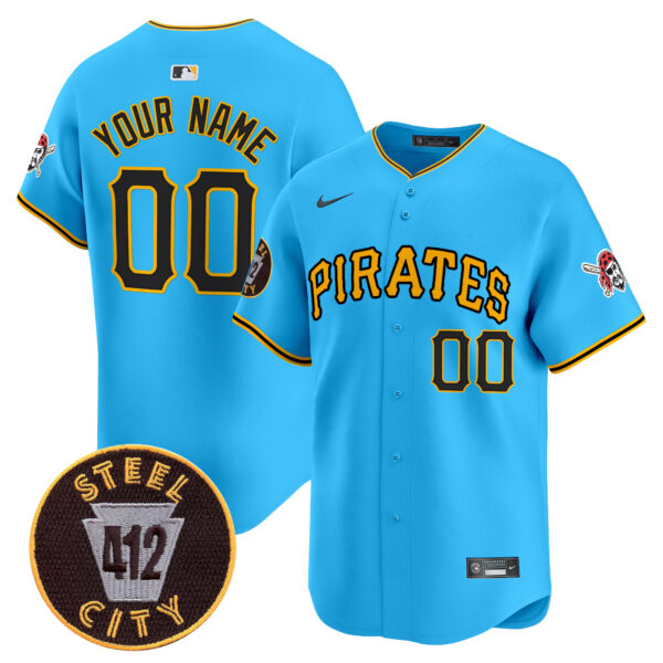 Pittsburgh Pirates 412 Patch Vapor Premier Limited Custom Jersey V3 - All Stitched - Image 5