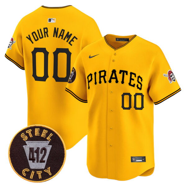 Pittsburgh Pirates 412 Patch Vapor Premier Limited Custom Jersey V3 - All Stitched - Image 4