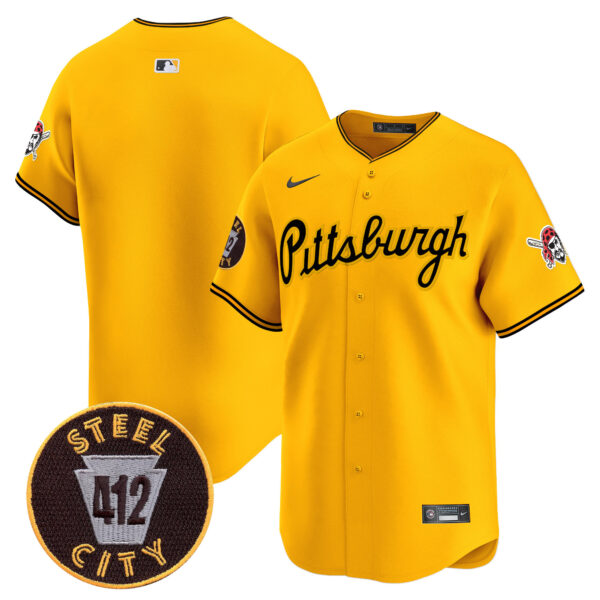 Men's Pittsburgh Pirates 412 Patch Vapor Premier Limited Jersey V4 - All Stitched - Image 24
