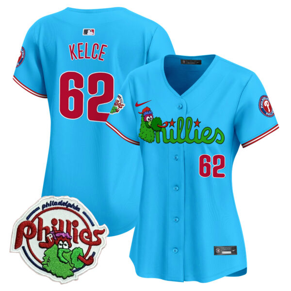 Women's Phillies Phanatic Patch Vapor Premier Limited Jersey V3- All Stitched - Image 51