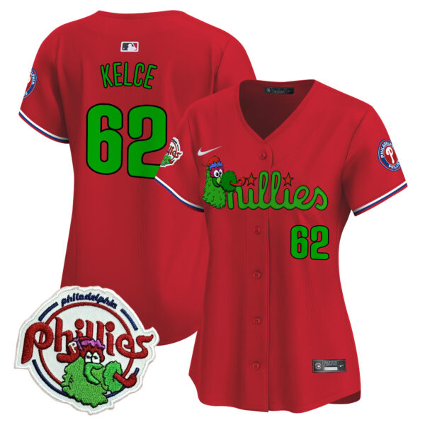 Women's Phillies Phanatic Patch Vapor Premier Limited Jersey V3- All Stitched - Image 42