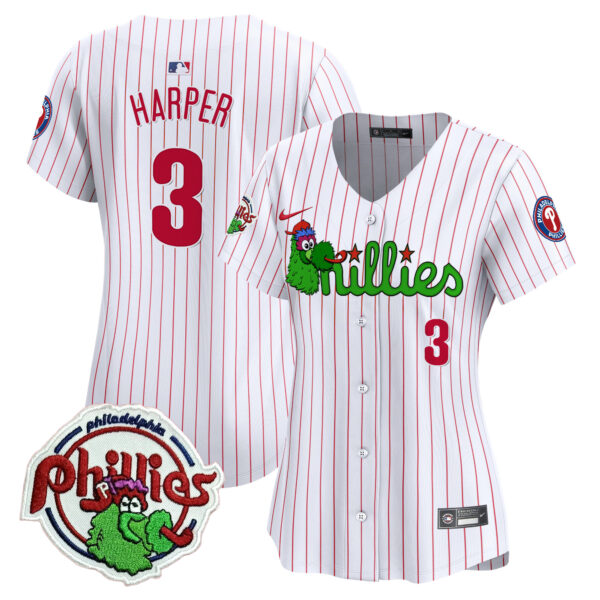 Women's Phillies Phanatic Patch Vapor Premier Limited Jersey V3- All Stitched - Image 28