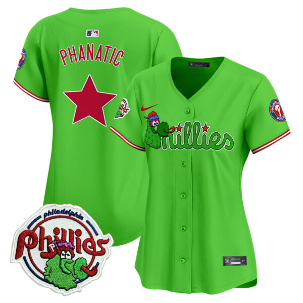 Women's Phillies Phanatic Patch Vapor Premier Limited Jersey V3- All Stitched - Image 17