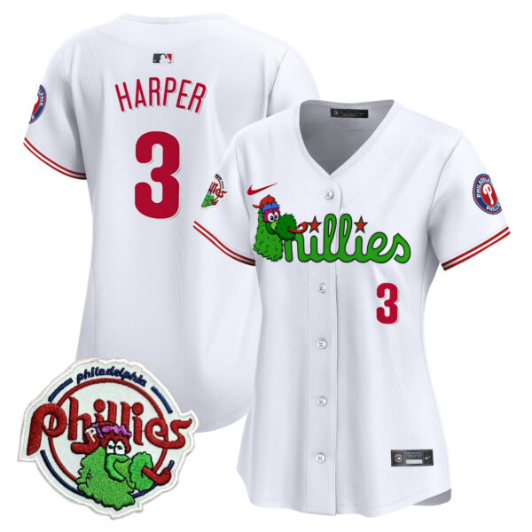 Women's Phillies Phanatic Patch Vapor Premier Limited Jersey V3- All Stitched