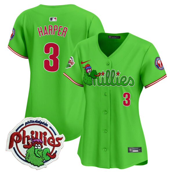 Women's Phillies Phanatic Patch Vapor Premier Limited Jersey V3- All Stitched - Image 10
