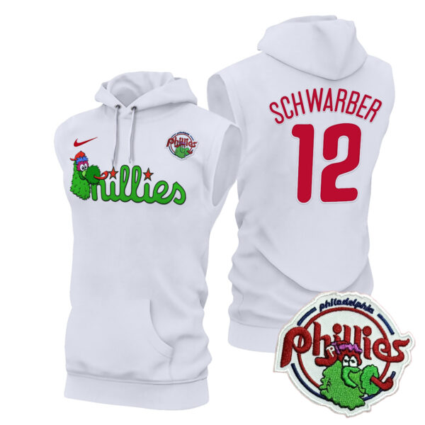 Men's Phillies Phanatic Patch Sleeveless Hoodie V2 - All Stitched - Image 6