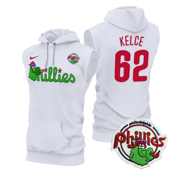 Men's Phillies Phanatic Patch Sleeveless Hoodie V2 - All Stitched - Image 5
