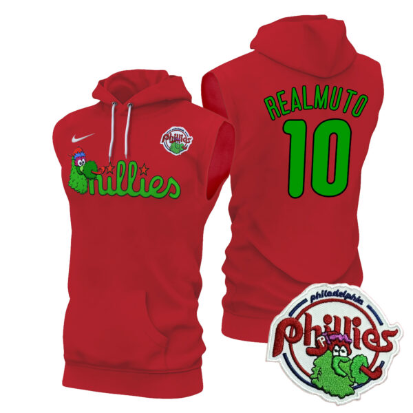 Men's Phillies Phanatic Patch Sleeveless Hoodie V2 - All Stitched - Image 31