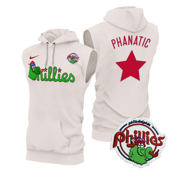 Men's Phillies Phanatic Patch Sleeveless Hoodie V2 - All Stitched - Image 25