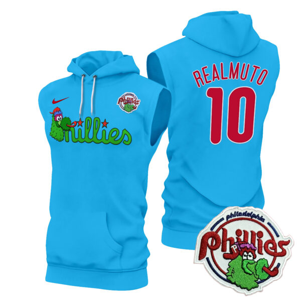 Men's Phillies Phanatic Patch Sleeveless Hoodie V2 - All Stitched - Image 40
