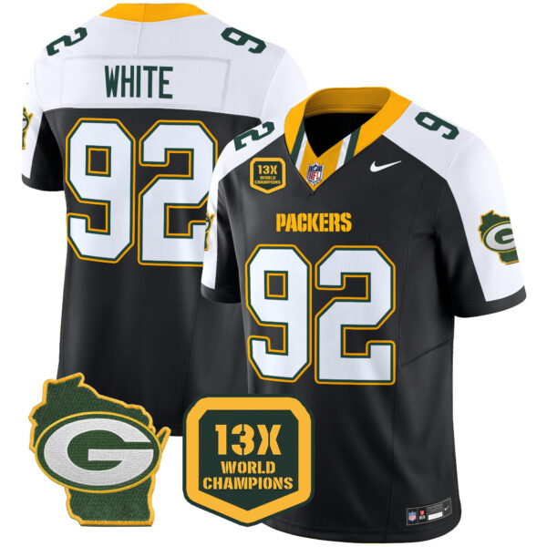 Men's Packers 13 Time World Champions & Home Patch Vapor Limited Jersey – All Stitched - Image 7