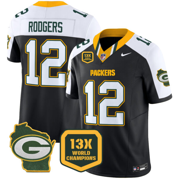 Men's Packers 13 Time World Champions & Home Patch Vapor Limited Jersey – All Stitched - Image 5