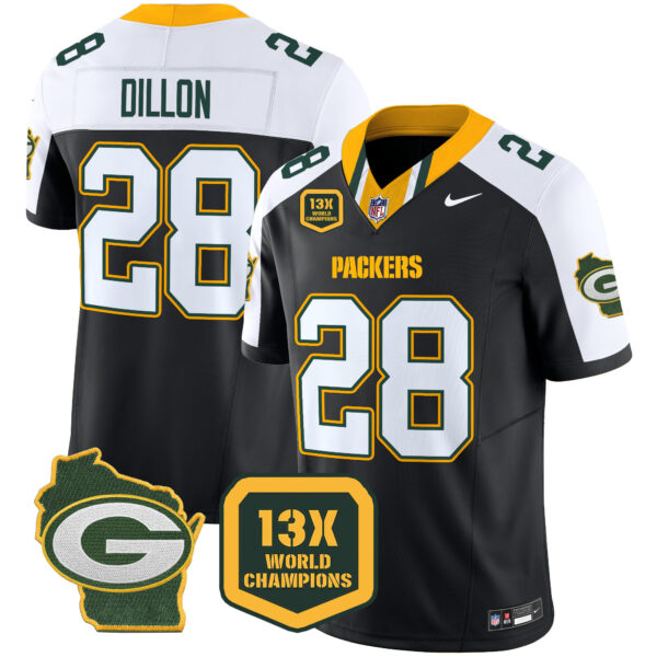 Men's Packers 13 Time World Champions & Home Patch Vapor Limited Jersey – All Stitched - Image 3