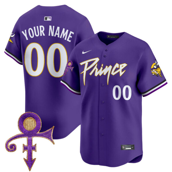 Minnesota Vikings Prince Patch Vapor Premier Limited Custom Jersey - All Stitched - Image 2