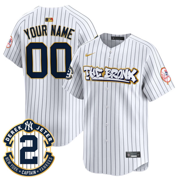 New York Yankees The Bronx Graffiti Gold Trim Vapor Premier Limited Custom Jersey - All Stitched - Image 2