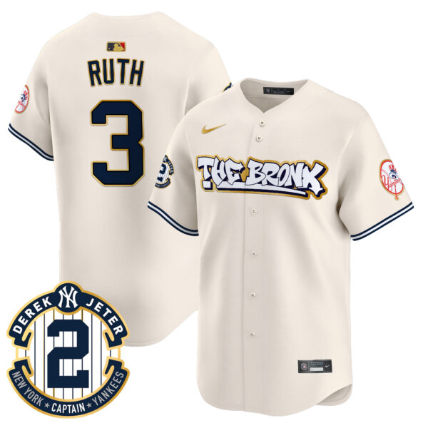 Men's New York Yankees The Bronx Graffiti Gold Trim Vapor Premier Limited Jersey - All Stitched - Image 3