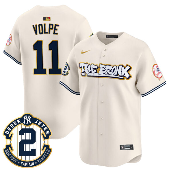 Men's New York Yankees The Bronx Graffiti Gold Trim Vapor Premier Limited Jersey - All Stitched - Image 2