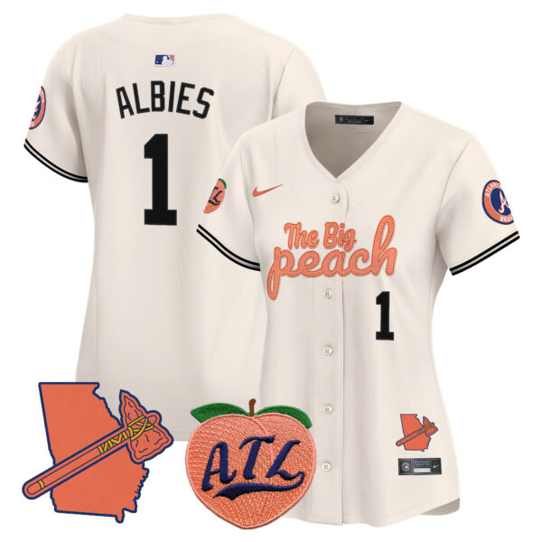 Women's Atlanta Braves The Big Peach Vapor Premier Limited Jersey - All Stitched - Image 7