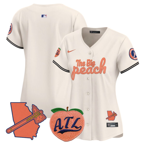 Women's Atlanta Braves The Big Peach Vapor Premier Limited Jersey - All Stitched - Image 10