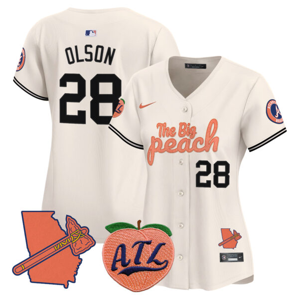 Women's Atlanta Braves The Big Peach Vapor Premier Limited Jersey - All Stitched - Image 6