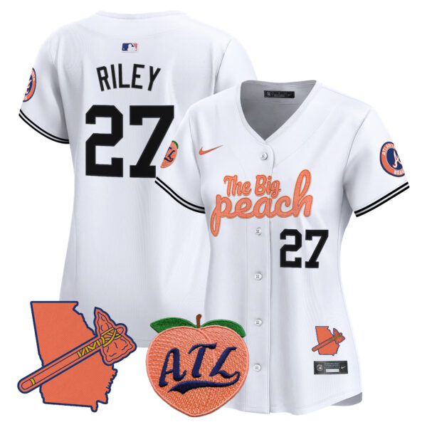 Women's Atlanta Braves The Big Peach Vapor Premier Limited Jersey - All Stitched - Image 22