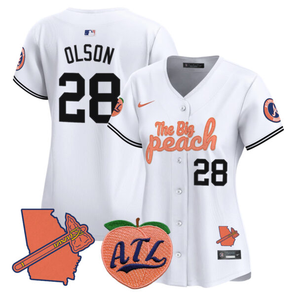 Women's Atlanta Braves The Big Peach Vapor Premier Limited Jersey - All Stitched - Image 26