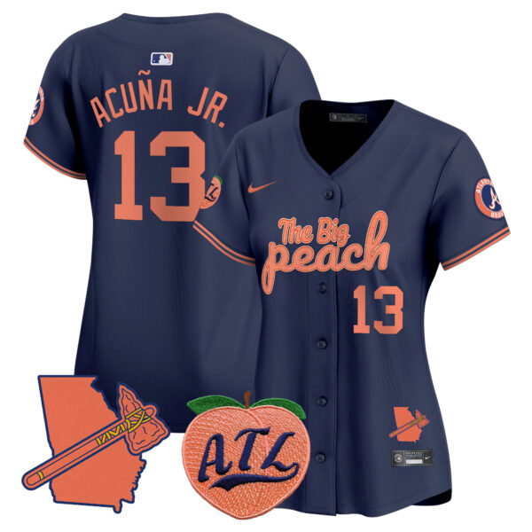 Women's Atlanta Braves The Big Peach Vapor Premier Limited Jersey - All Stitched - Image 31