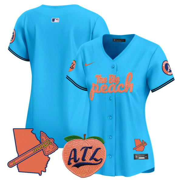 Women's Atlanta Braves The Big Peach Vapor Premier Limited Jersey - All Stitched - Image 50
