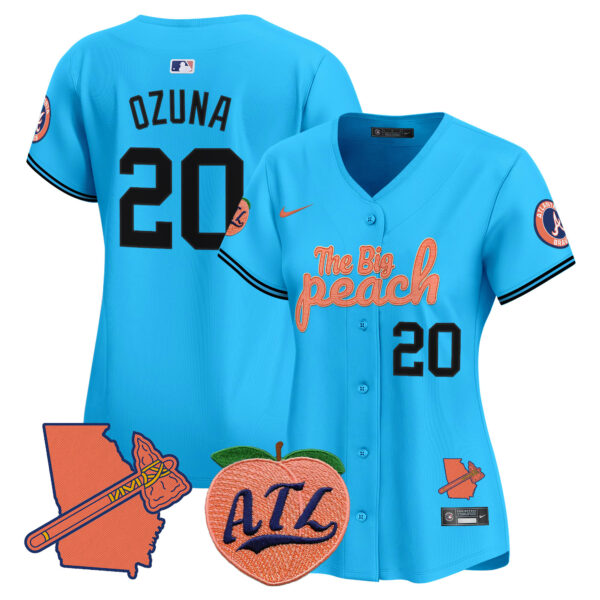 Women's Atlanta Braves The Big Peach Vapor Premier Limited Jersey - All Stitched - Image 48
