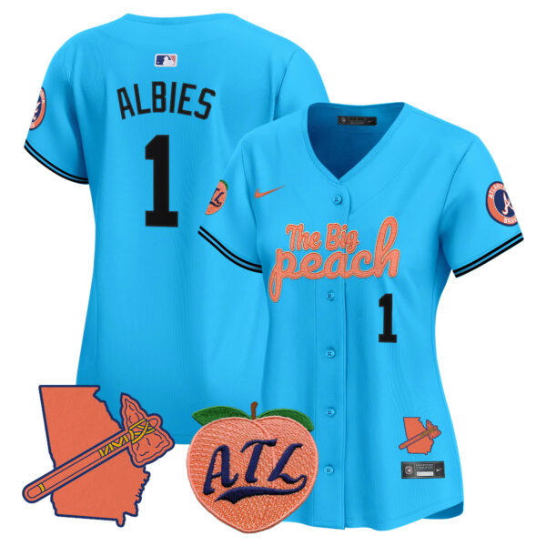 Women's Atlanta Braves The Big Peach Vapor Premier Limited Jersey - All Stitched - Image 47