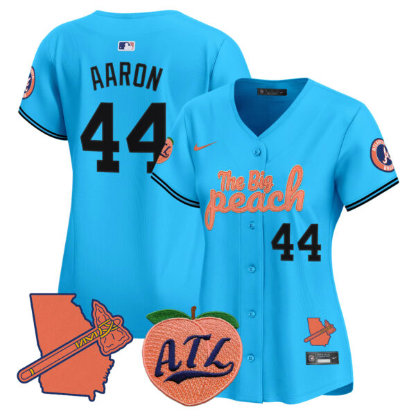 Women's Atlanta Braves The Big Peach Vapor Premier Limited Jersey - All Stitched - Image 49