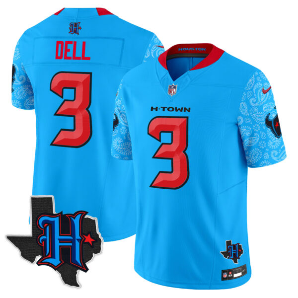Men's Houston Texans 2024 Texas Patch Vapor Limited Jersey V4 - All Stitched - Image 4