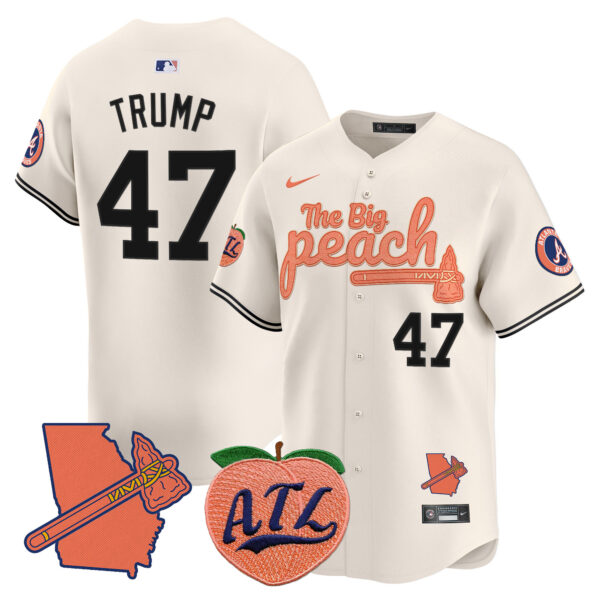 Men's Atlanta Braves The Big Peach Vapor Premier Limited Jersey V2 - All Stitched - Image 9