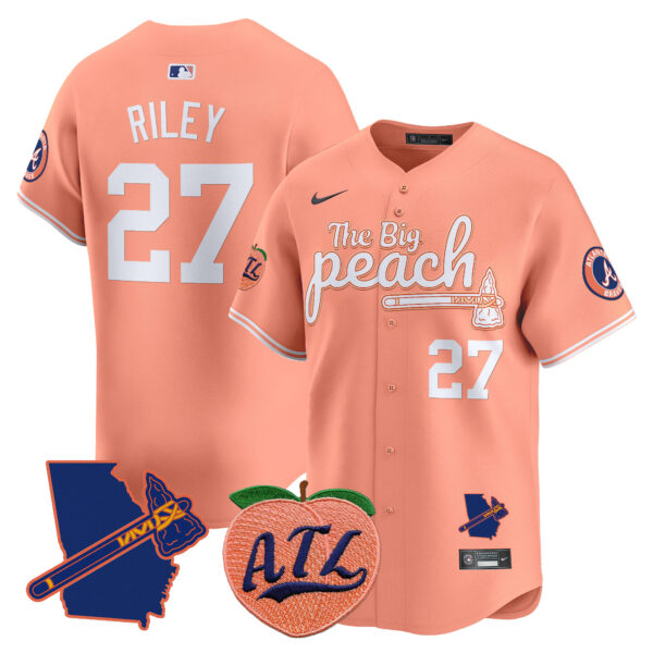 Men's Atlanta Braves The Big Peach Vapor Premier Limited Jersey V2 - All Stitched - Image 12