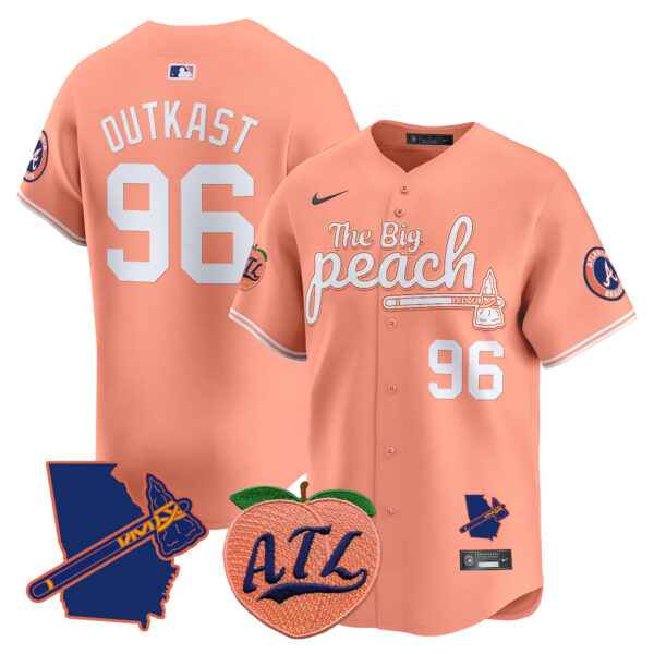 Men's Atlanta Braves The Big Peach Vapor Premier Limited Jersey V2 - All Stitched - Image 13