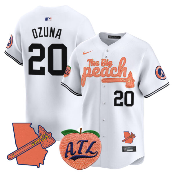Men's Atlanta Braves The Big Peach Vapor Premier Limited Jersey V2 - All Stitched - Image 27