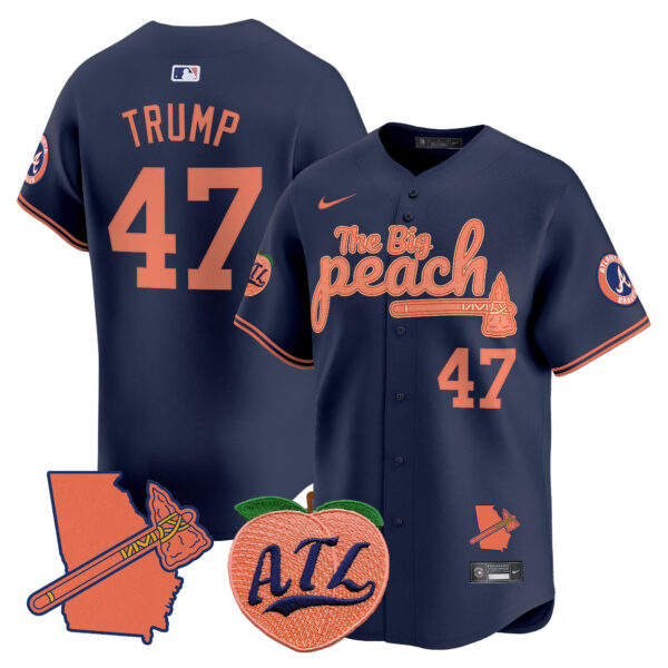 Men's Atlanta Braves The Big Peach Vapor Premier Limited Jersey V2 - All Stitched - Image 39