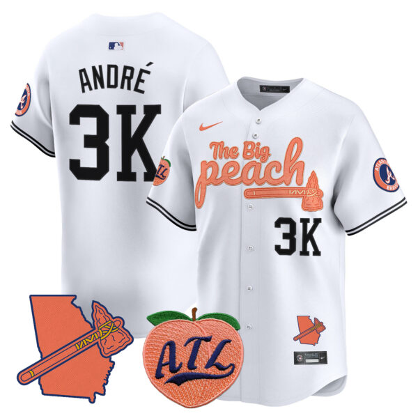 Men's Atlanta Braves The Big Peach Vapor Premier Limited Jersey V2 - All Stitched - Image 24