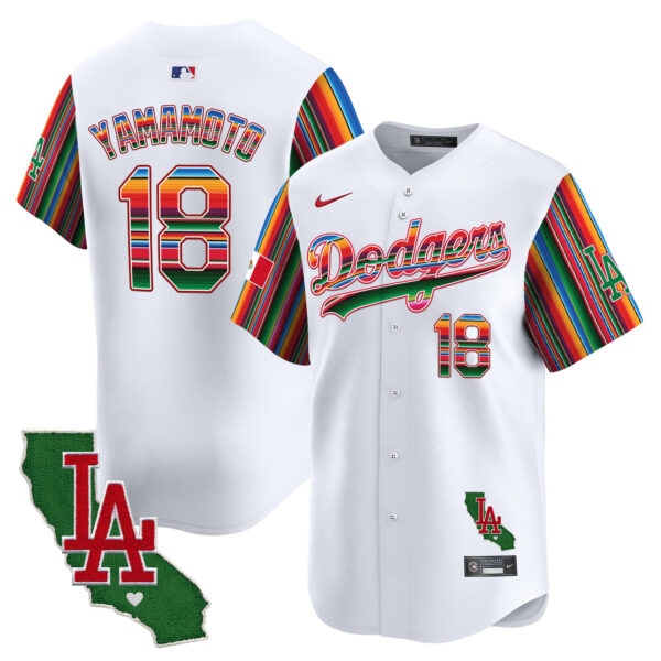 Men's Dodgers Mexico California Patch Vapor Premier Limited Jersey V5 - All Stitched - Image 8