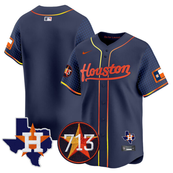 Men's Astros Space City 713 Patch Vapor Premier Limited Jersey - All Stitched - Image 45