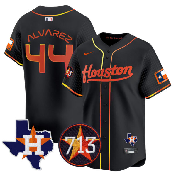Men's Astros Space City 713 Patch Vapor Premier Limited Jersey - All Stitched - Image 10