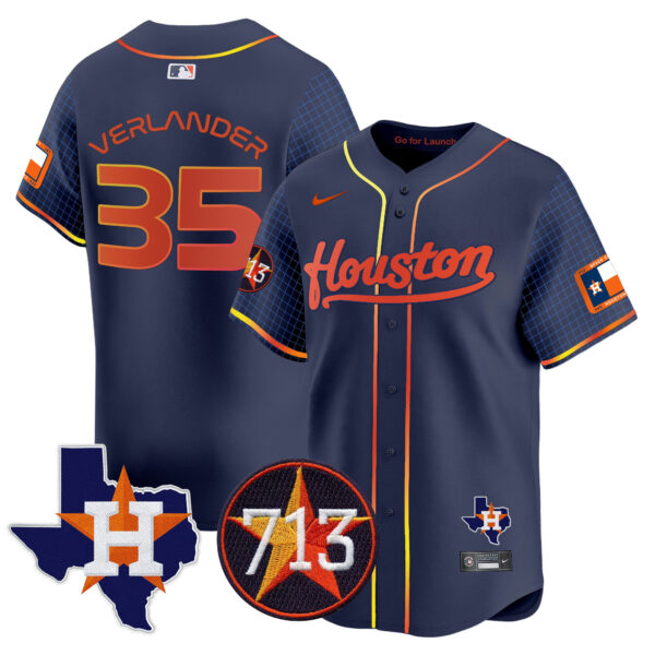 Men's Astros Space City 713 Patch Vapor Premier Limited Jersey - All Stitched - Image 43