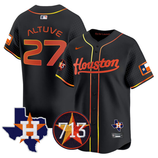 Men's Astros Space City 713 Patch Vapor Premier Limited Jersey - All Stitched - Image 11